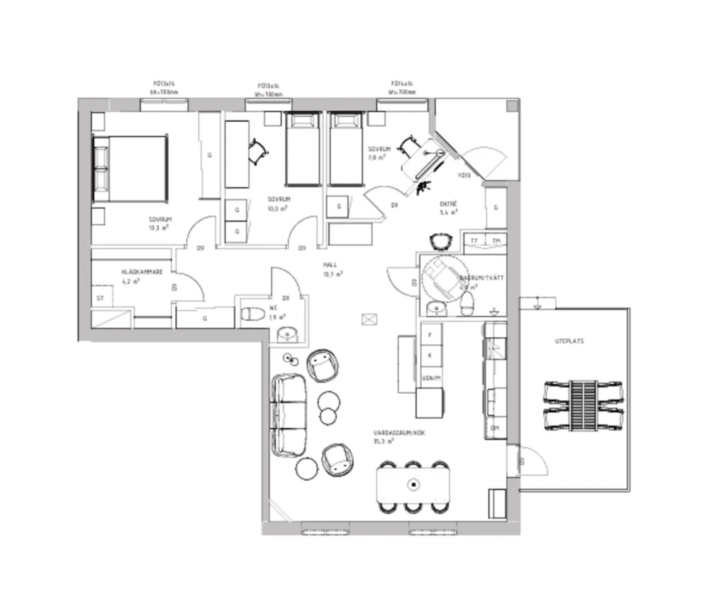 Planritning, Motalagatan 15