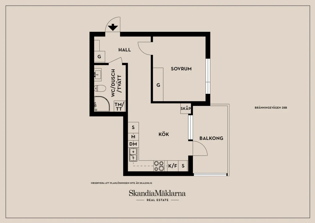 Planritning, Bränningevägen 28B