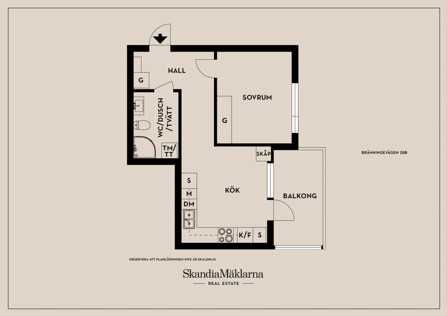Planritning, Bränningevägen 28B