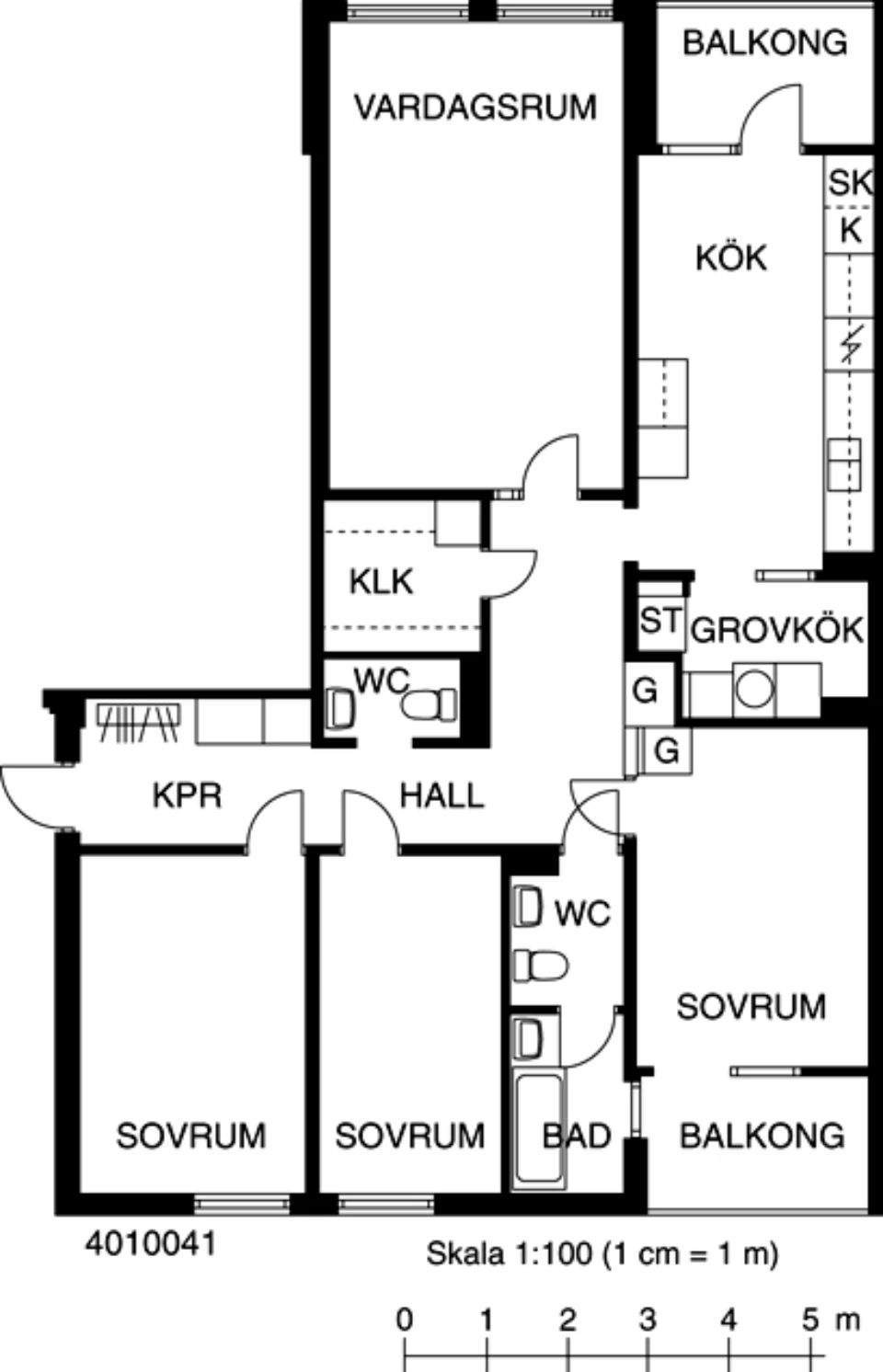 Planritning, Nackstavägen 25D