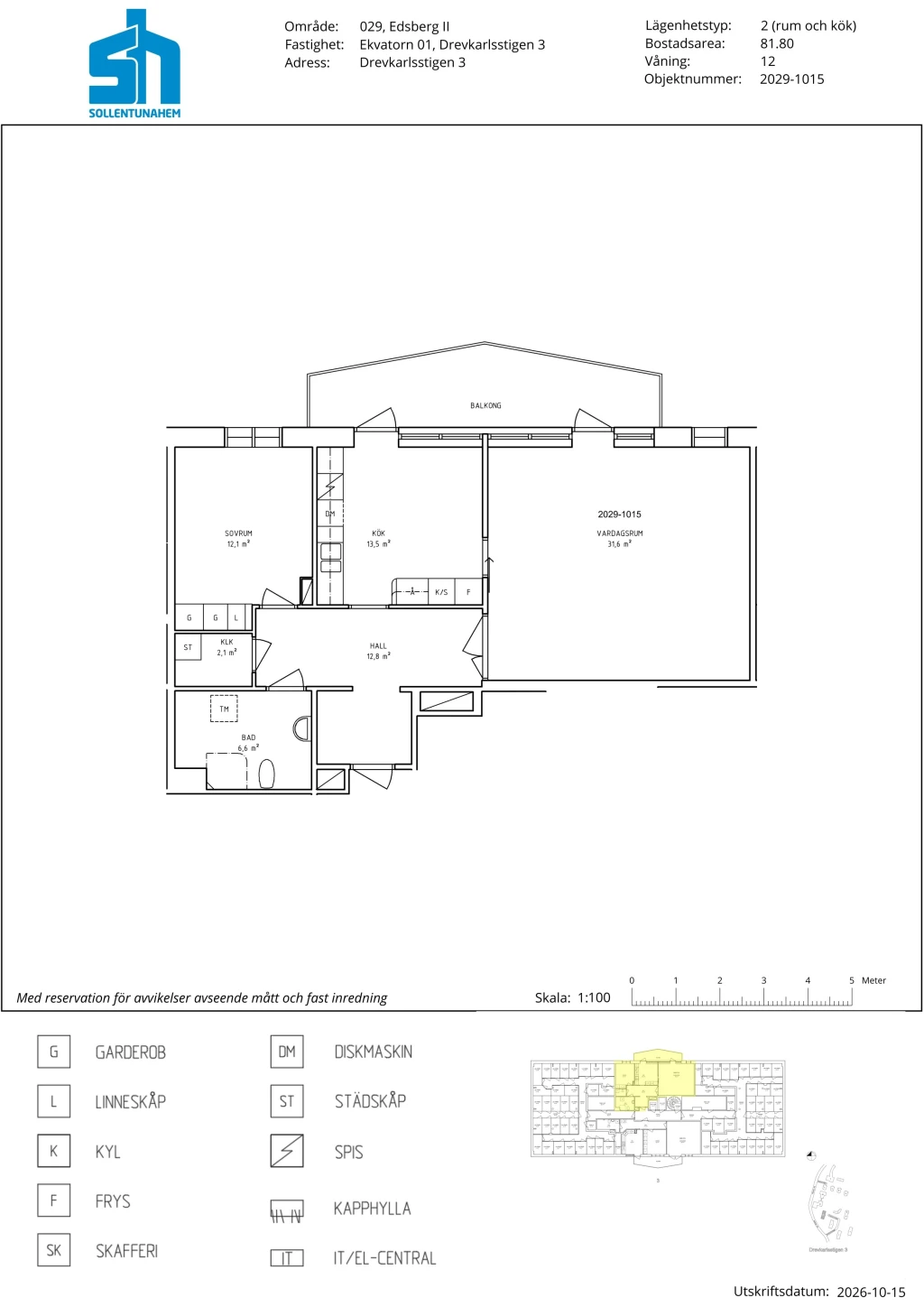 Planritning, Drevkarlsstigen 3
