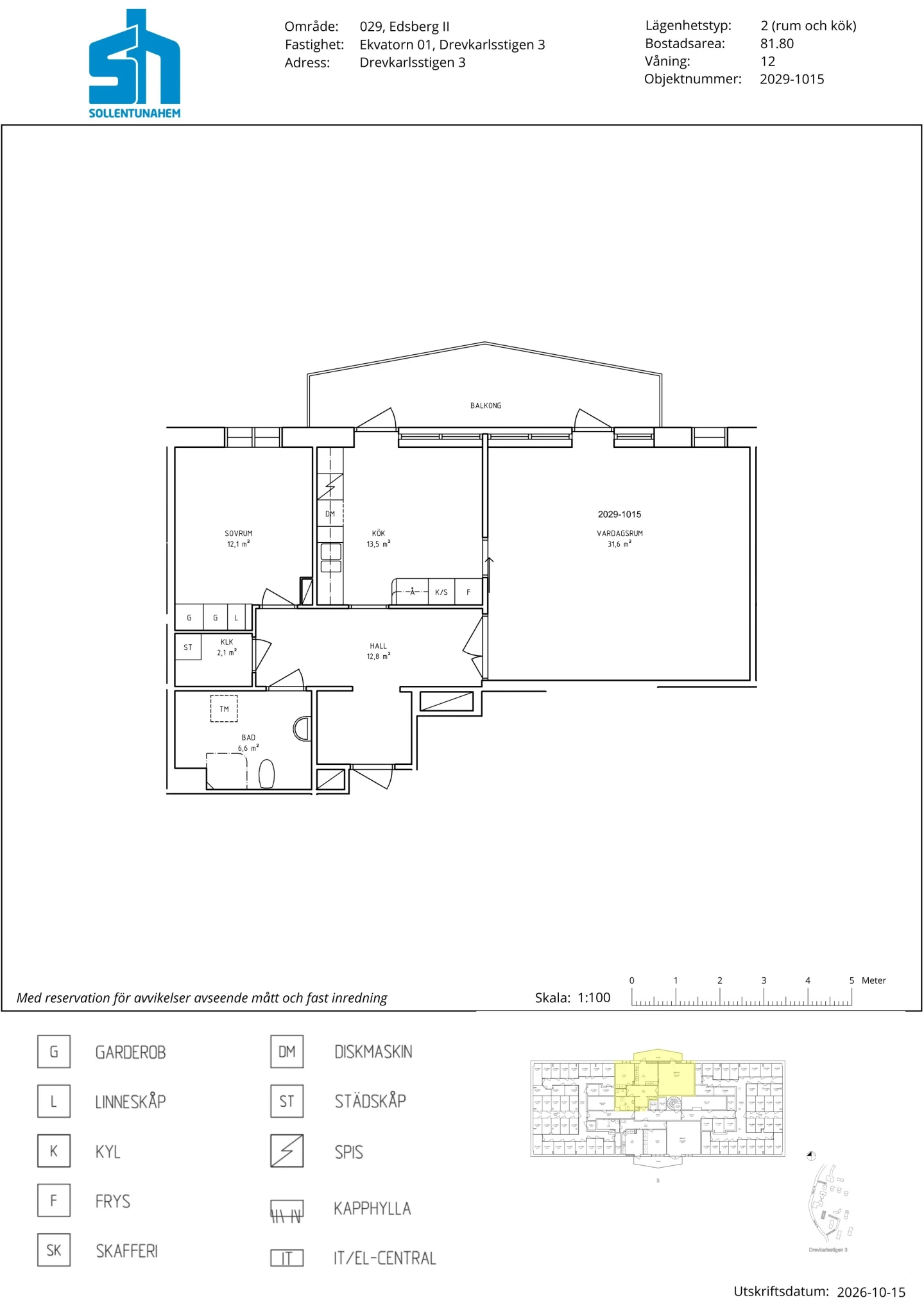 Planritning, Drevkarlsstigen 3