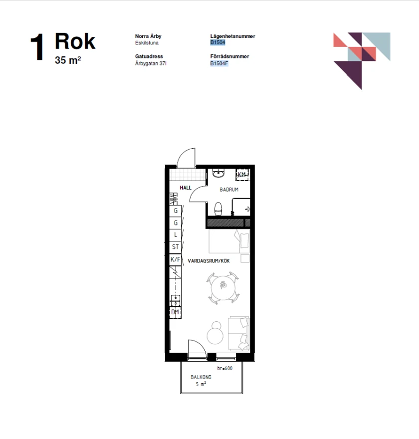 Planritning, Årbygatan 37I