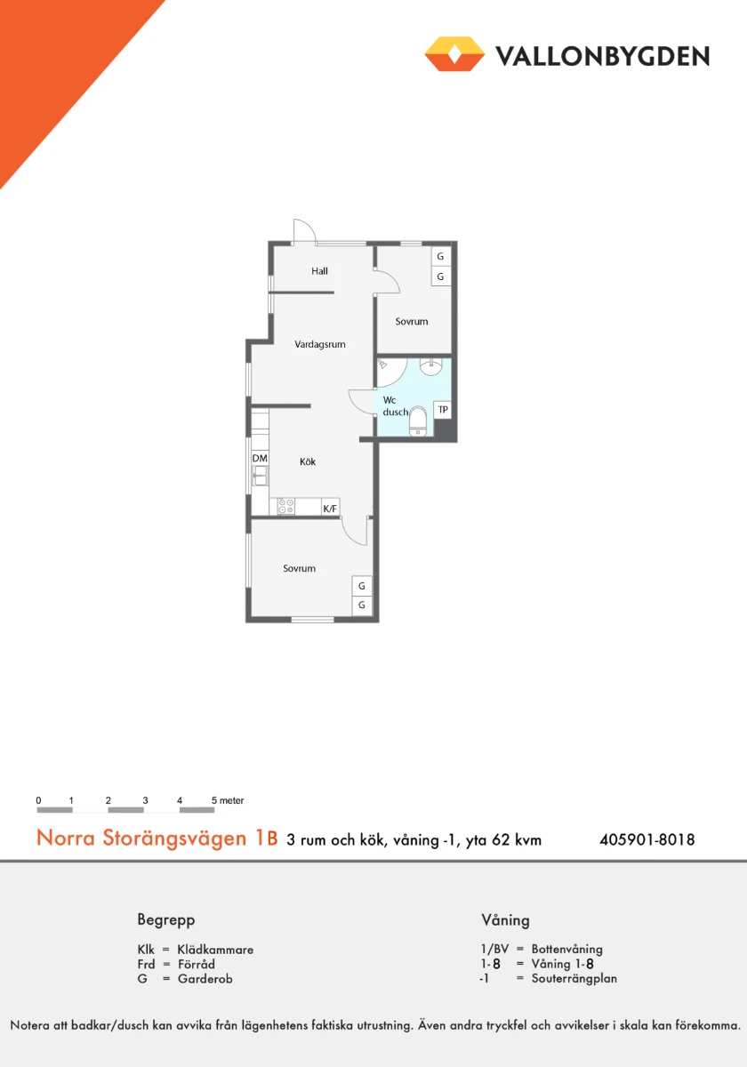 Planritning, Norra Storängsvägen 1B