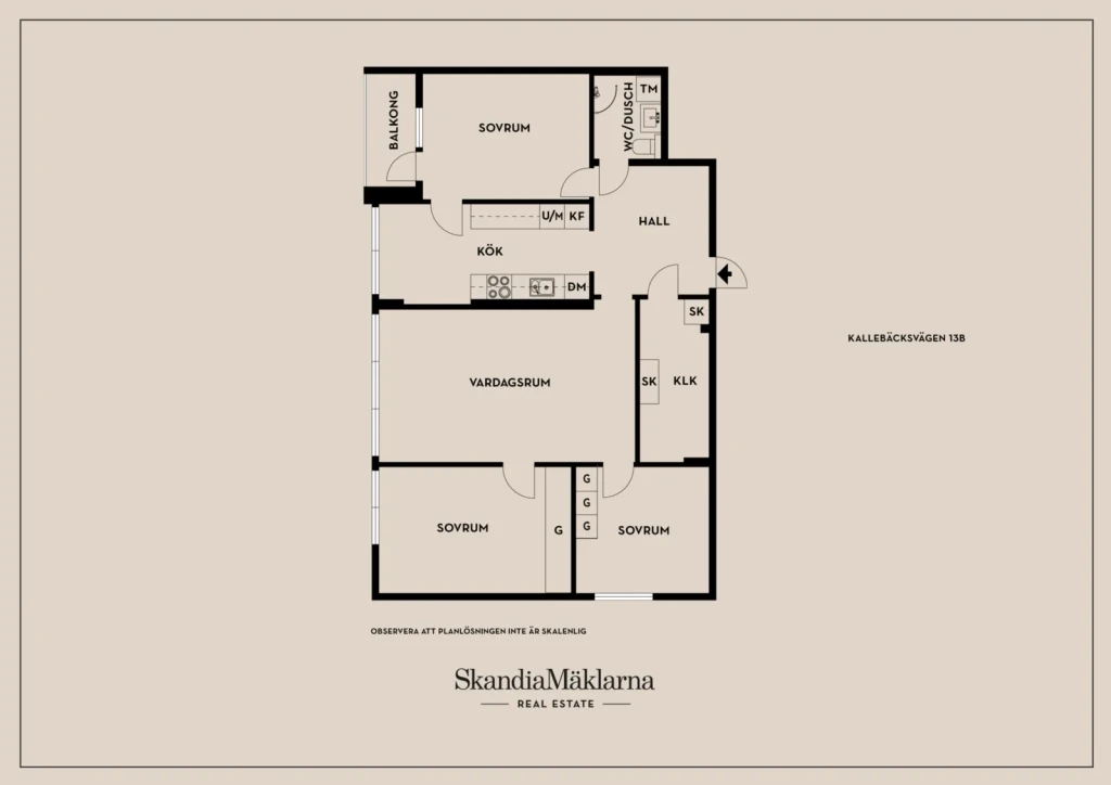 Planritning, Kallebäcksvägen 13B