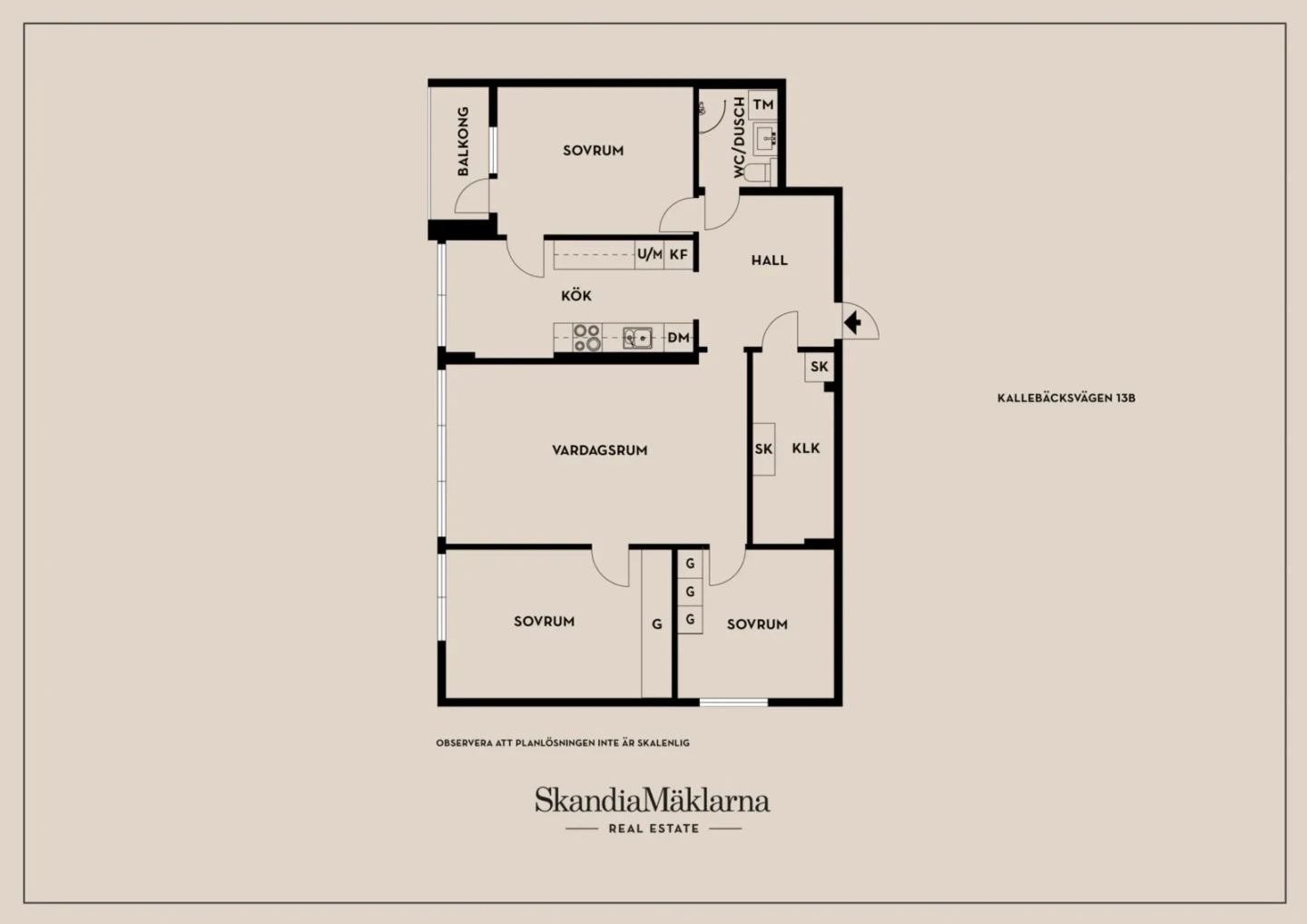 Planritning, Kallebäcksvägen 13B