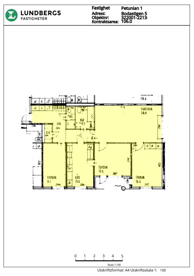Planritning, Bodastigen 5