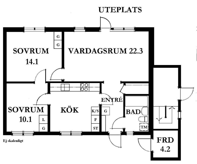 Planritning, Björklundavägen 10B