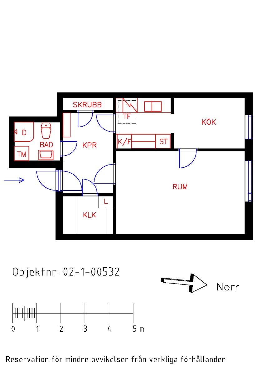 Planritning, Norra Bergvägen 7B