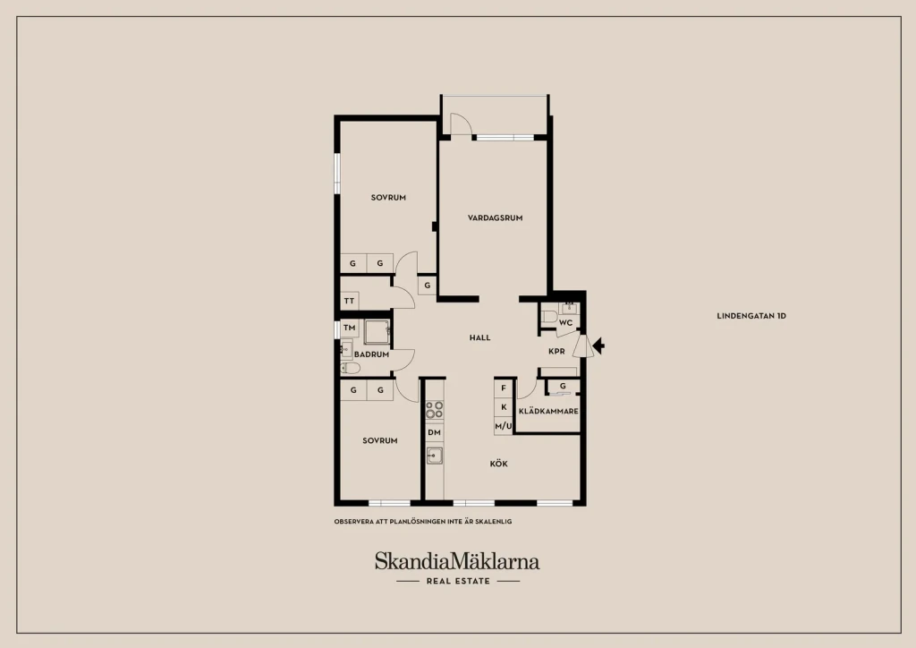 Planritning, Lindengatan 1D