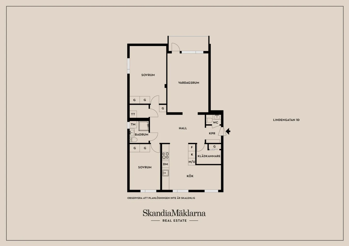 Planritning, Lindengatan 1D