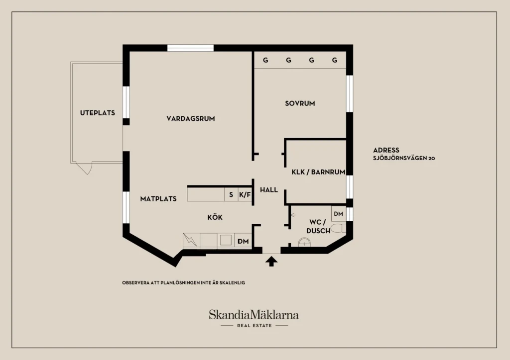 Planritning, Sjöbjörnsvägen 20