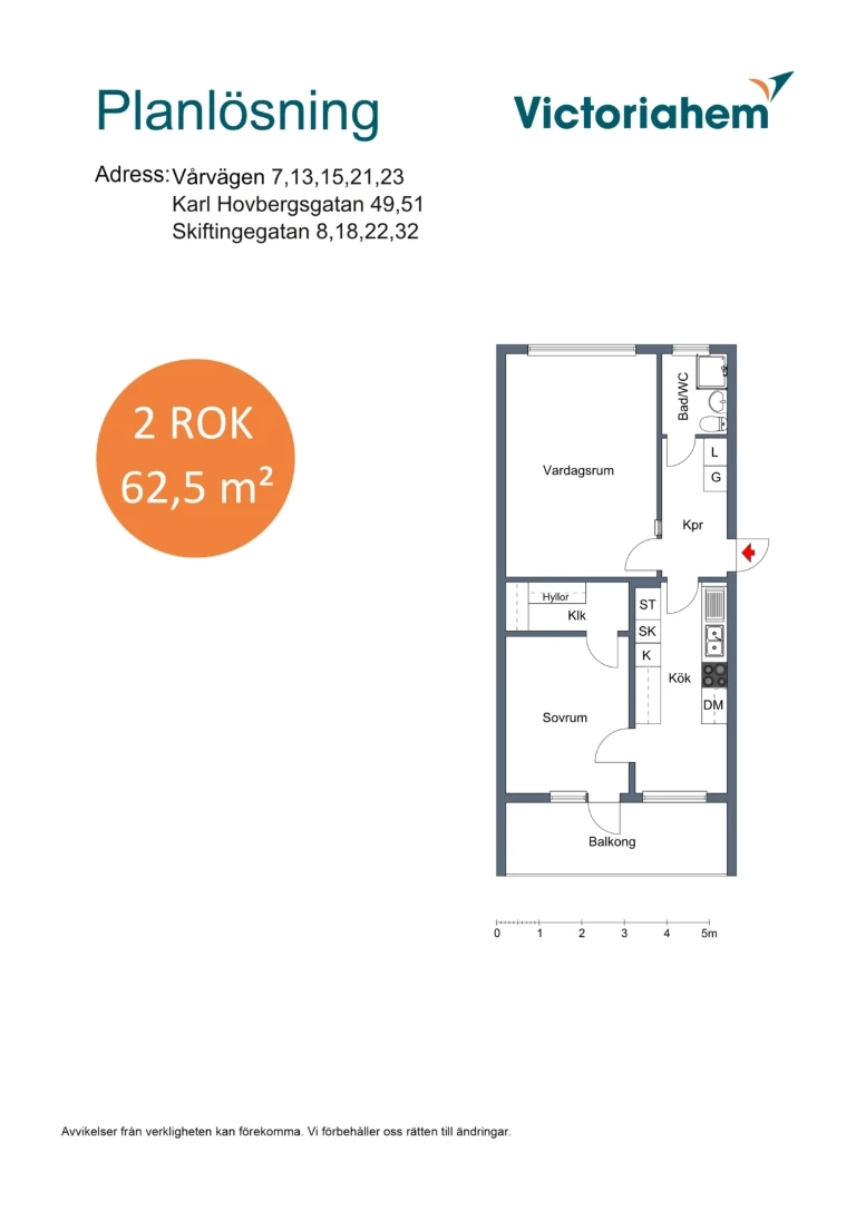 Planritning, Vårvägen 5B