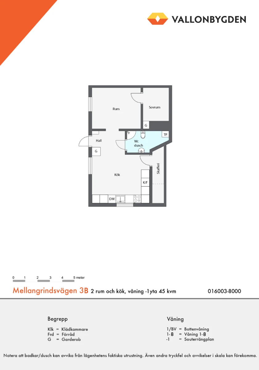 Planritning, Mellangrindsvägen 3B