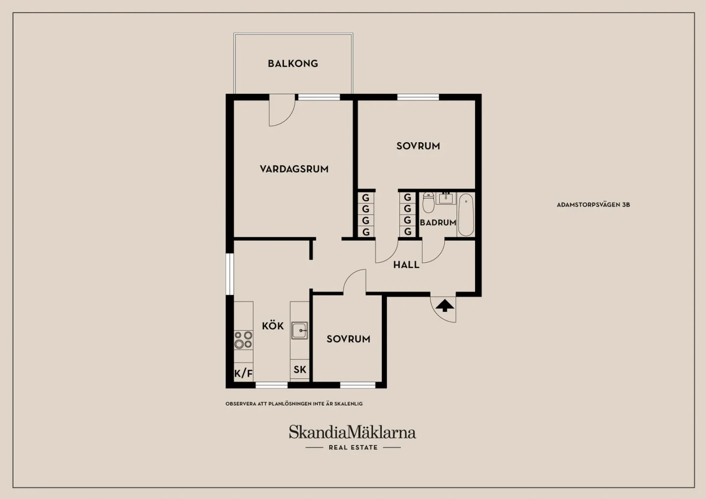 Planritning, Adamstorpsvägen 3B