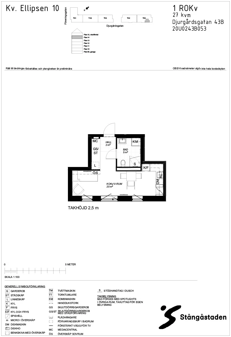 Planritning, Djurgårdsgatan 43B