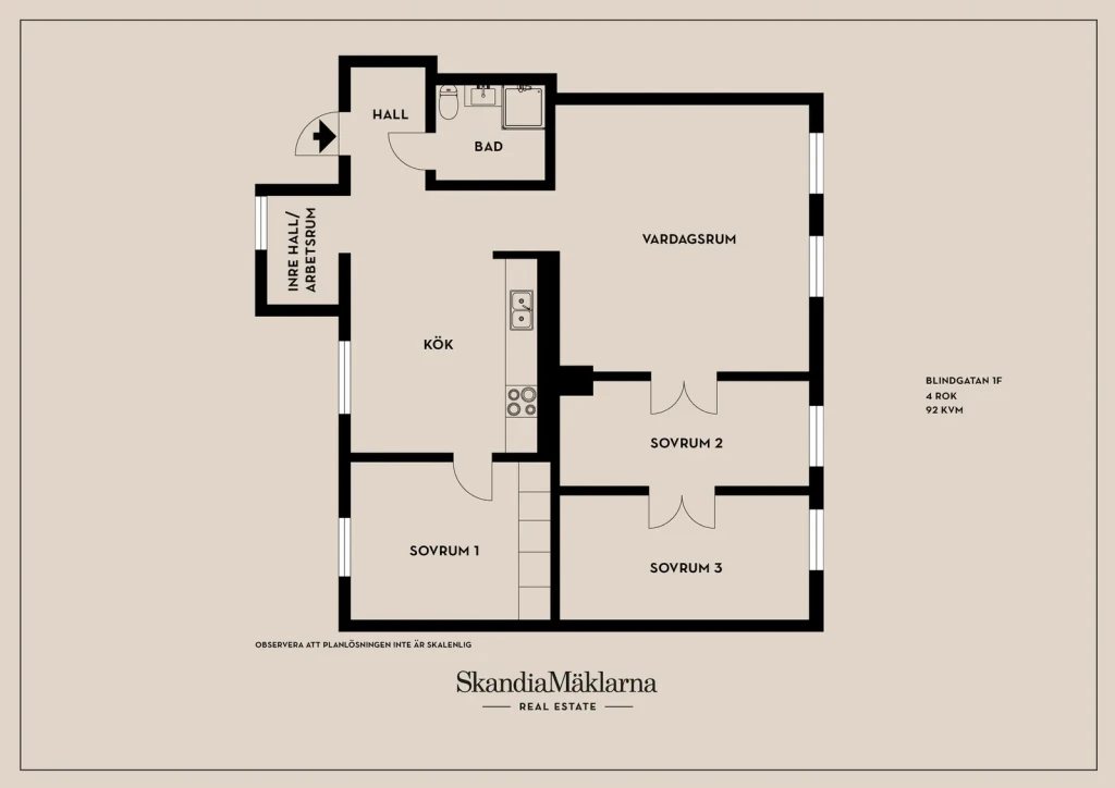 Planritning, Blindgatan 1F
