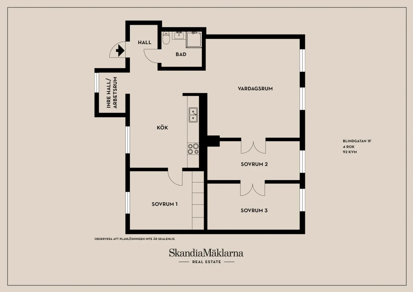 Planritning, Blindgatan 1F