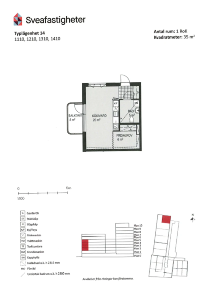 Planritning, Norra Kullagatan 4