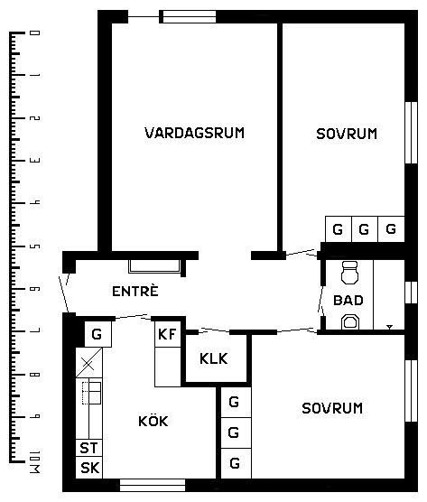 Planritning, Storgatan 104A