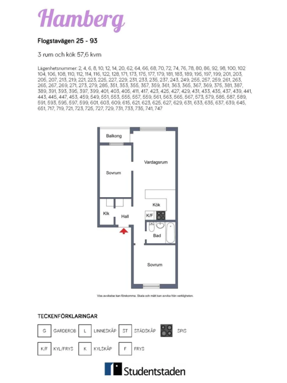 Planritning, Flogstavägen 31F