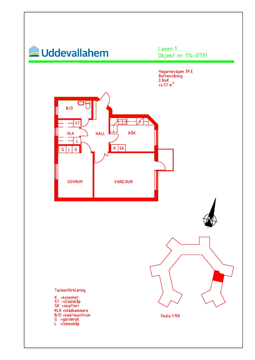 Planritning, Hagarnevägen 39E