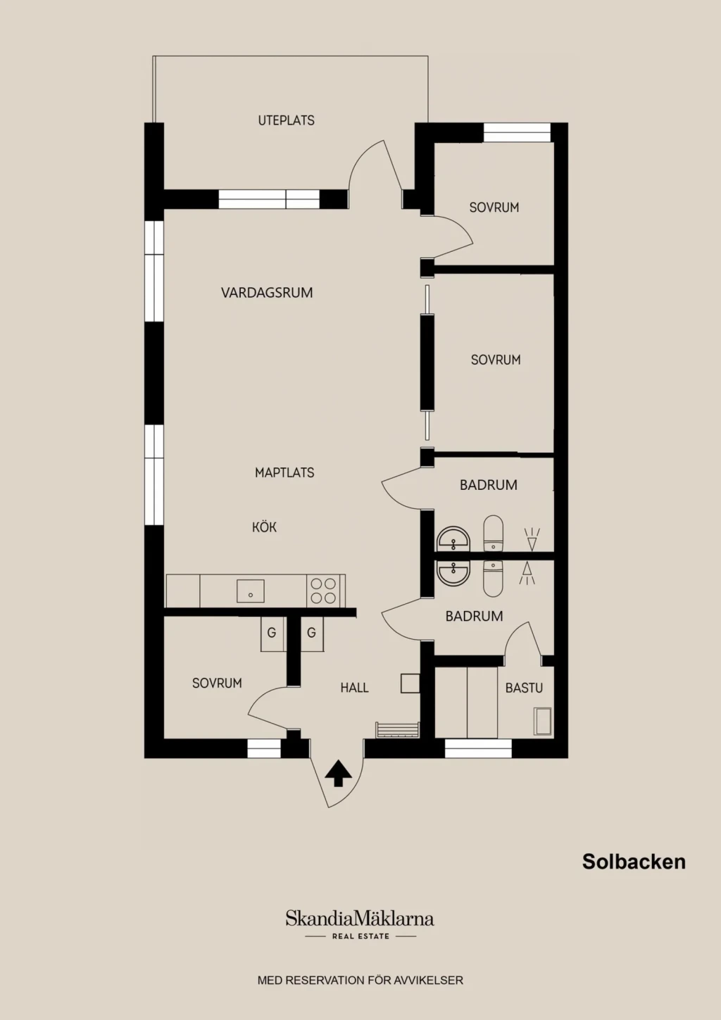 Planritning, Solbacken - Skogsbrovägen 57
