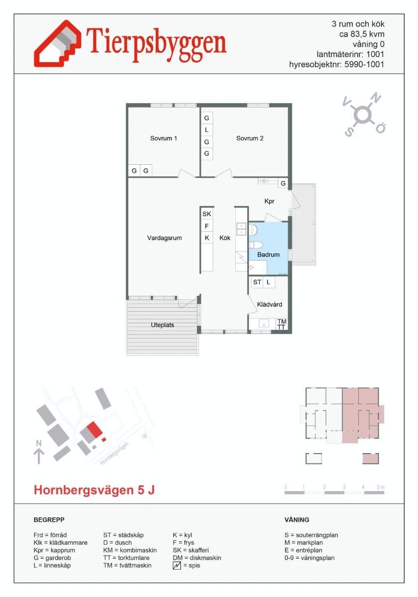 Planritning, Hornbergsvägen 5J