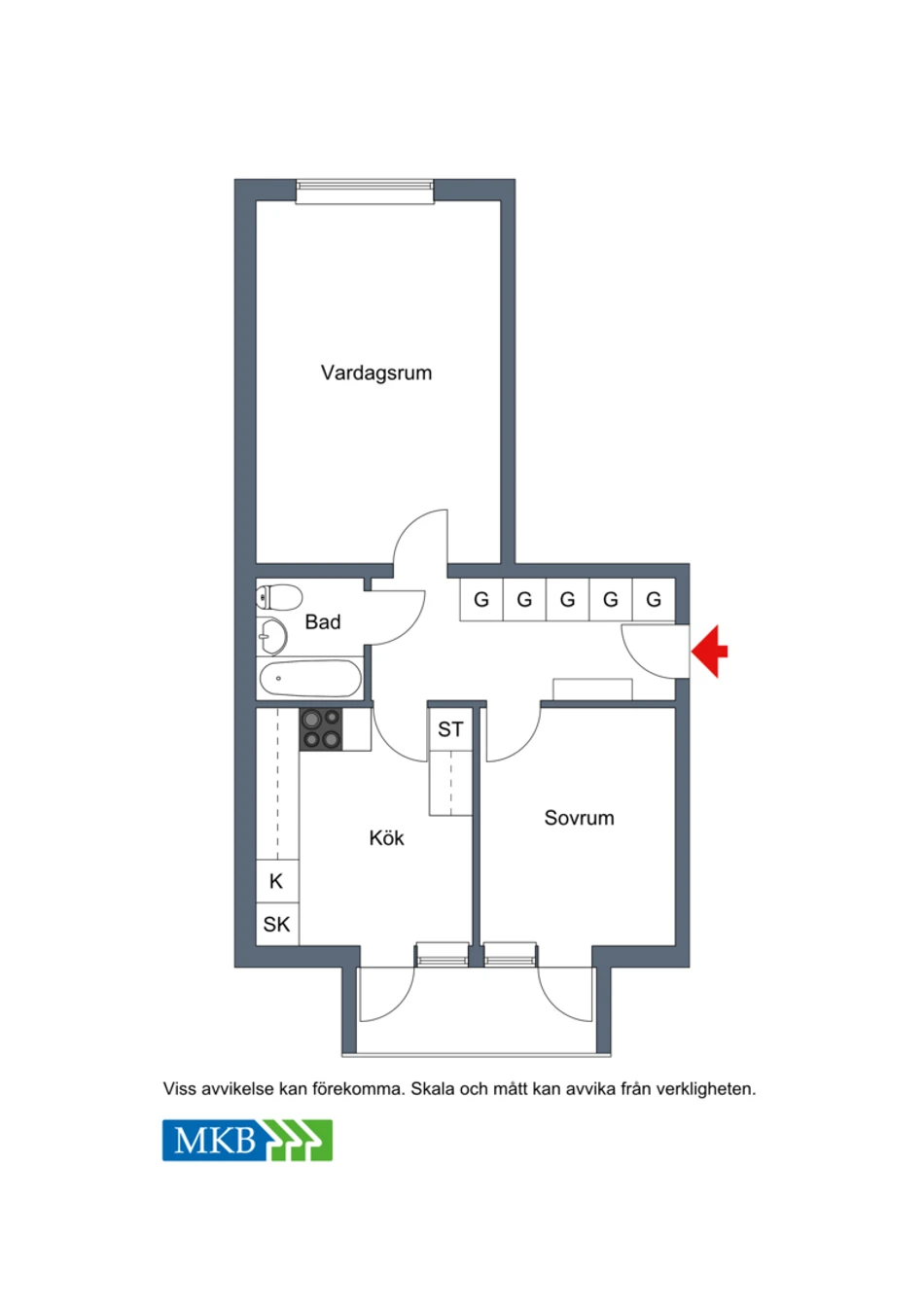 Planritning, Eriksfältsgatan 77D