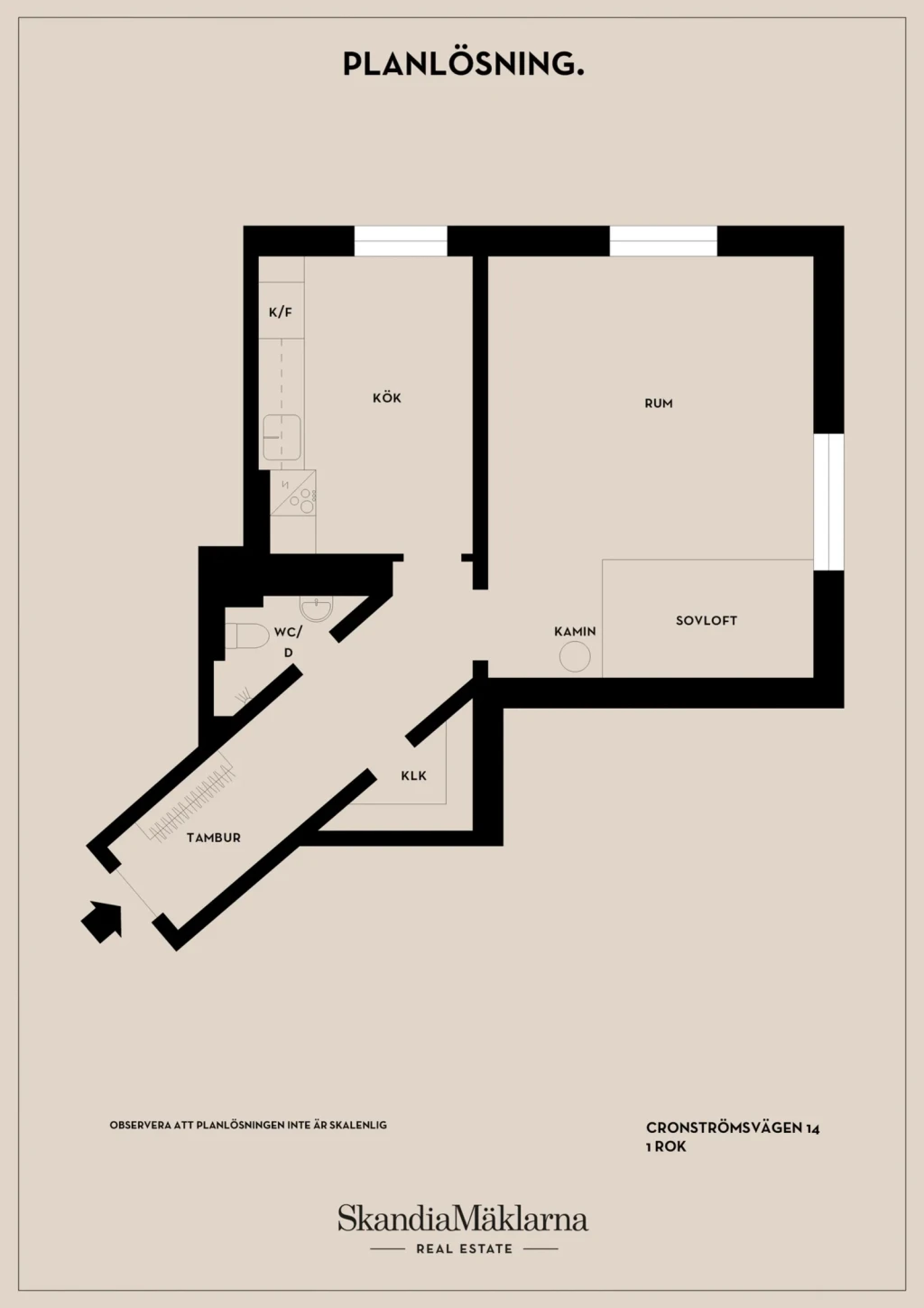 Planritning, Cronströmsvägen 14