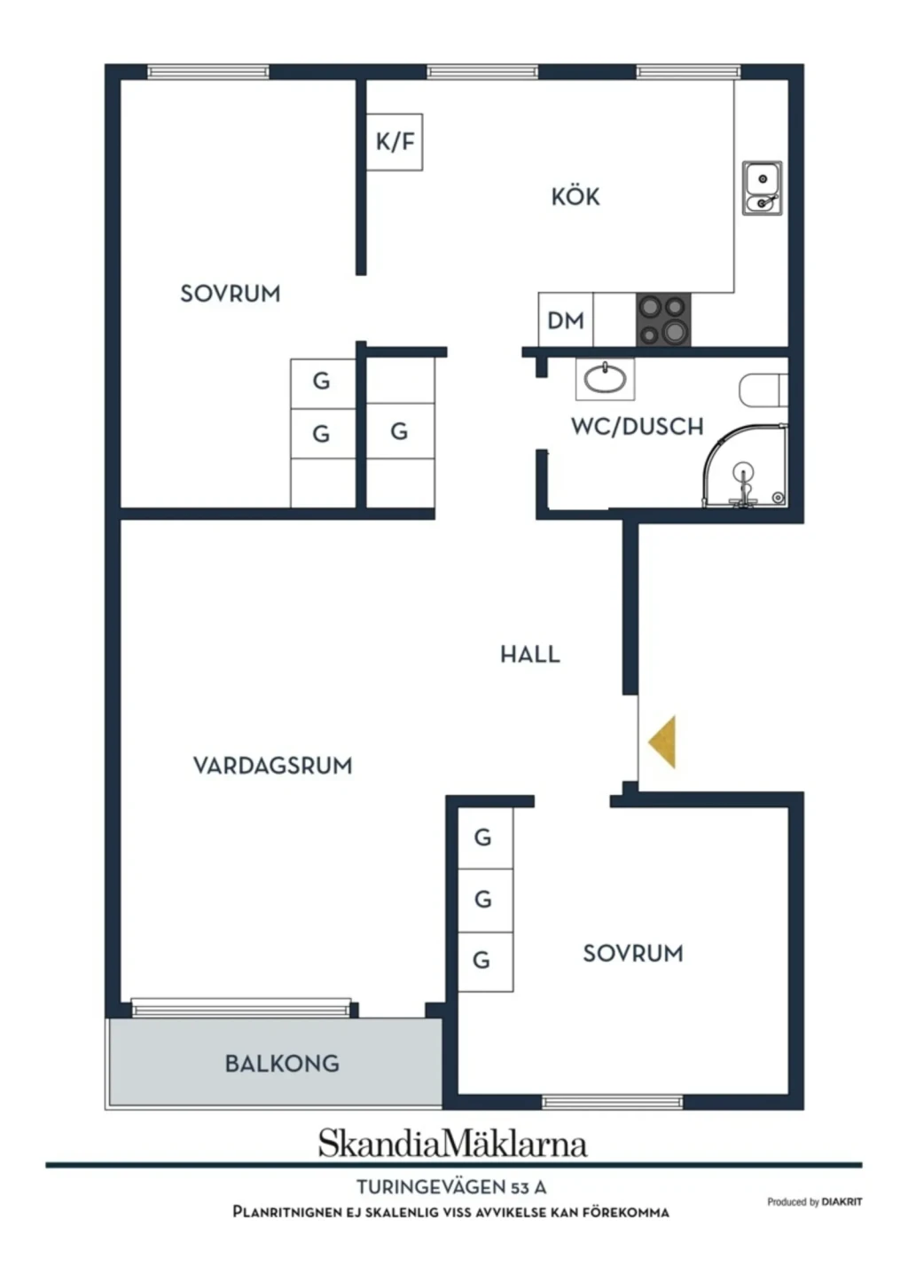 Planritning, Turingevägen 53A
