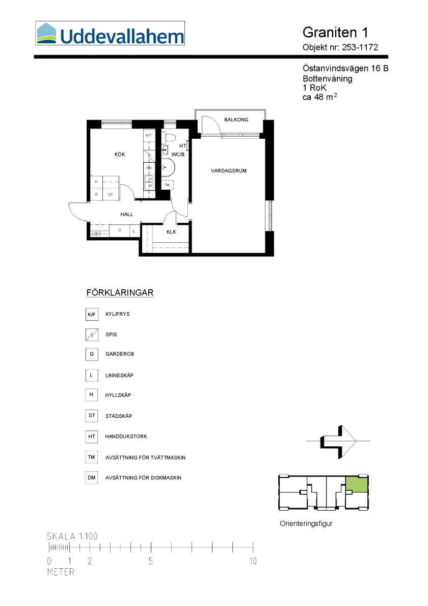 Planritning, Östanvindsvägen 16B