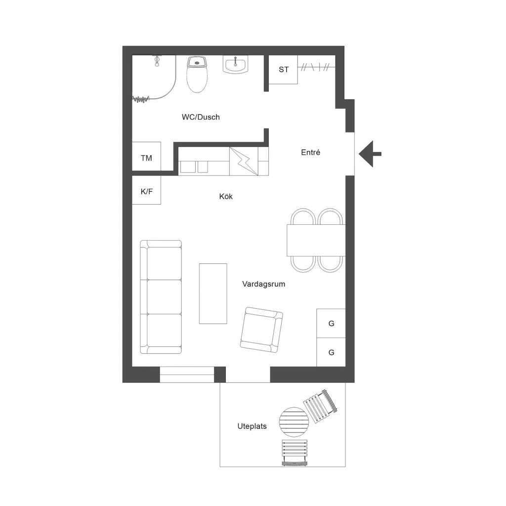 Planritning, Sörgärdsgatan 24B