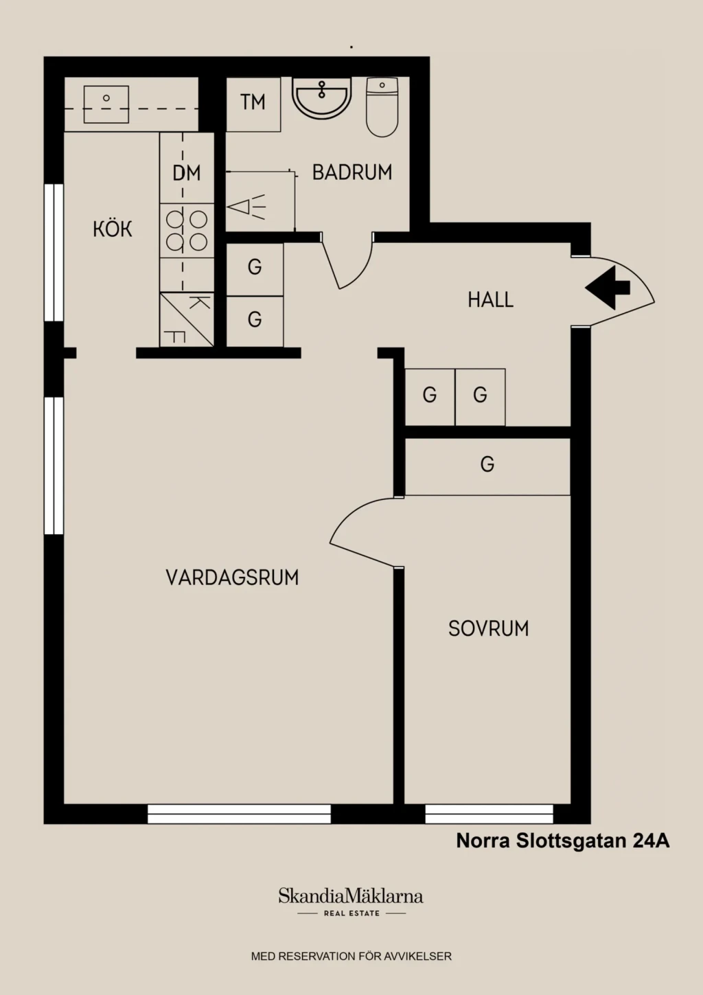 Planritning, Norra Slottsgatan 24A