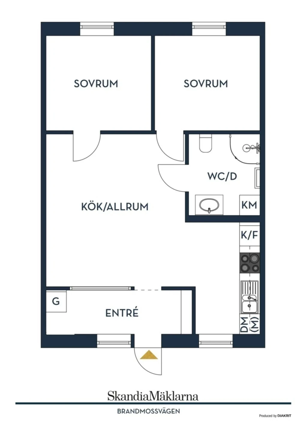 Planritning, Brandmossvägen 14I