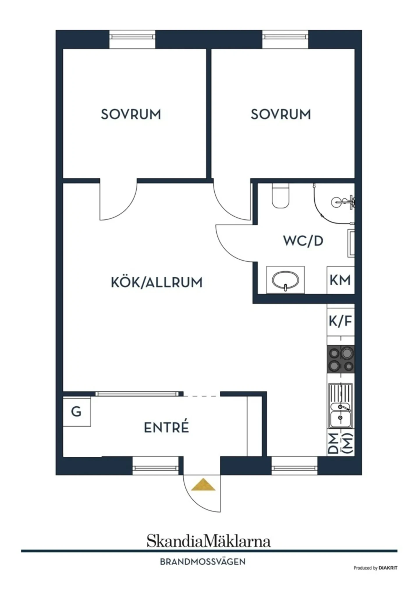 Planritning, Brandmossvägen 14I