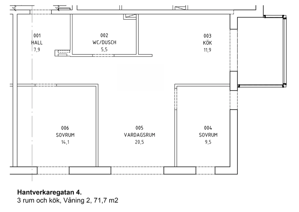 Planritning, Hantverkaregatan 4