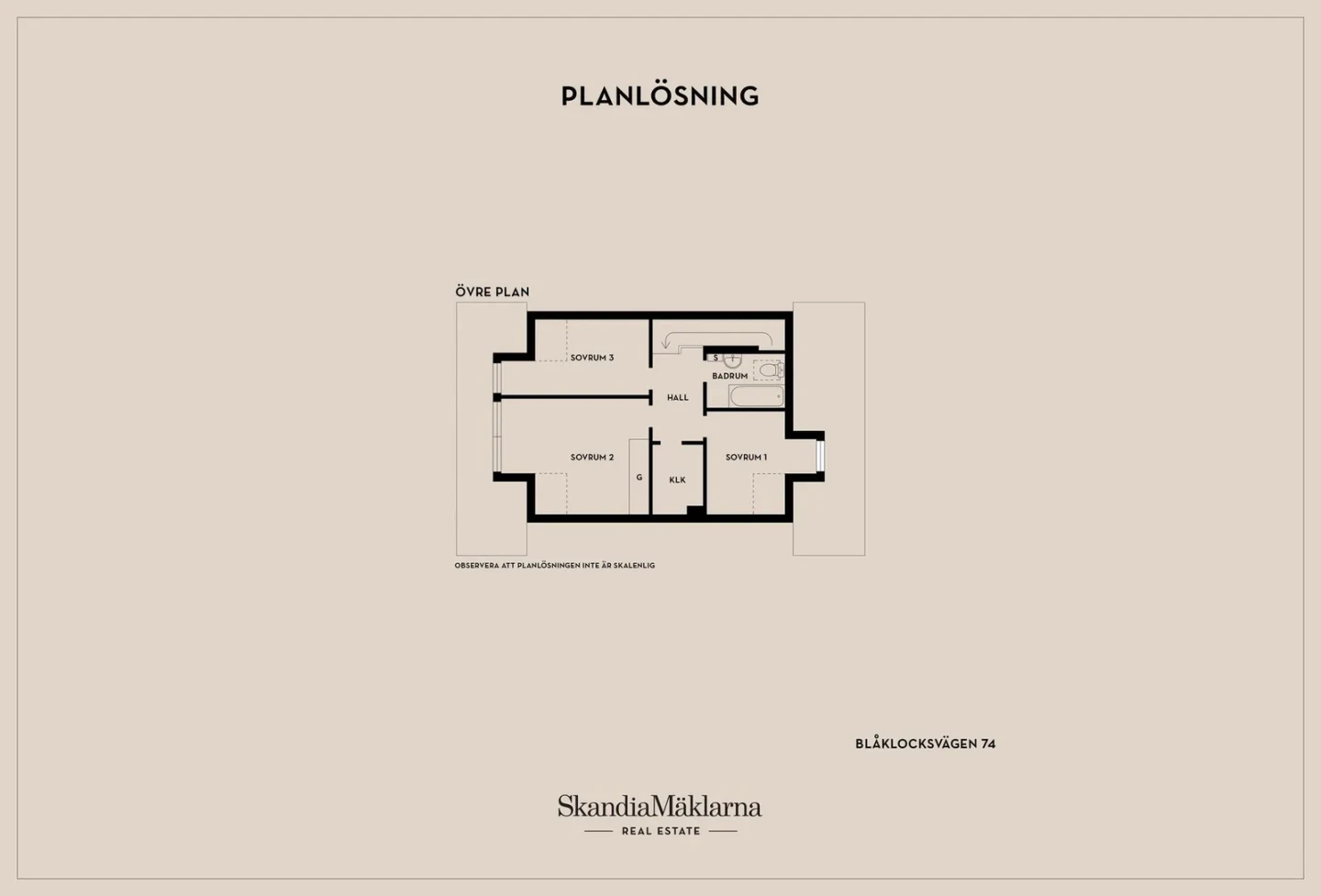 Planritning, Blåklocksvägen 74