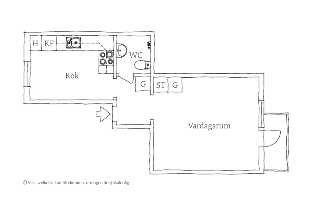 Planritning, Lilla Munkebäcksgatan 7C