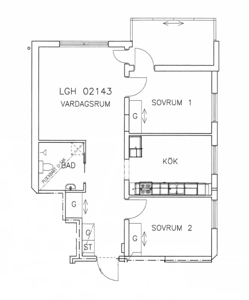 Planritning, N Krongatan 8