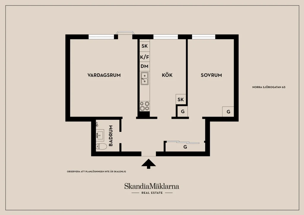 Planritning, Norra Sjöbogatan 63