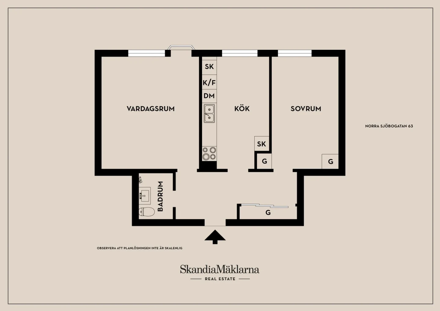 Planritning, Norra Sjöbogatan 63