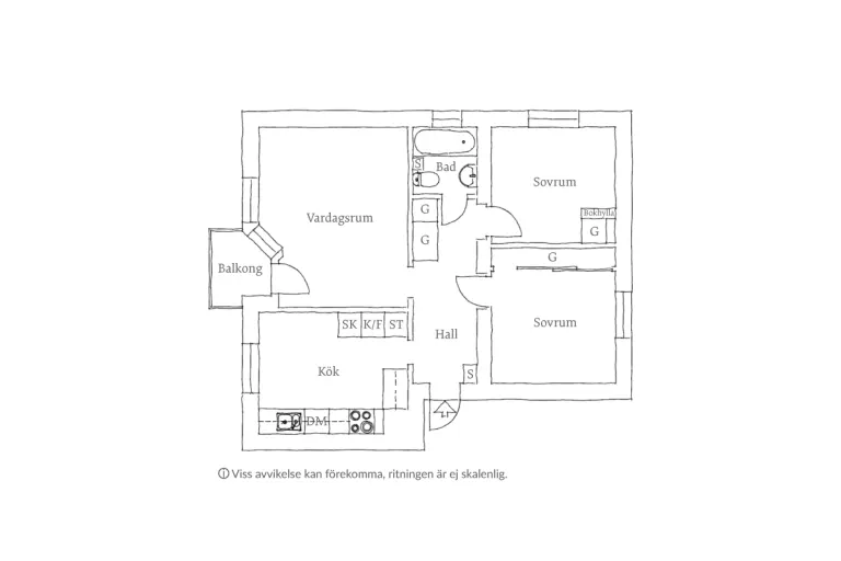 Bostadsrätt med 3 rum på Daniel Petterssons Gata 4B i Göteborg, bild 2 av 5