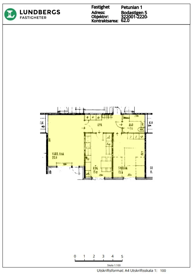 Planritning, Bodastigen 5