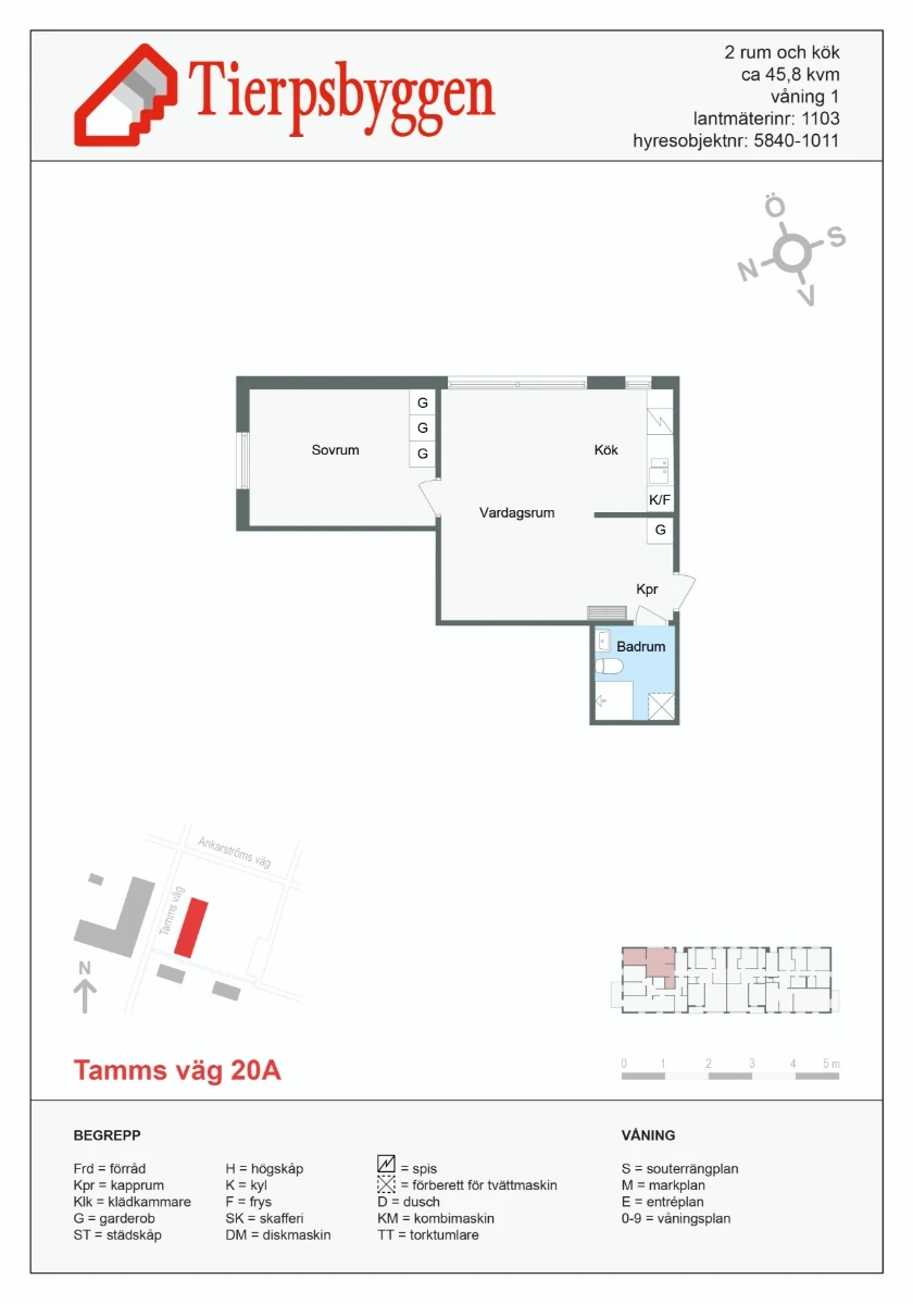 Planritning, Tamms Väg 20A