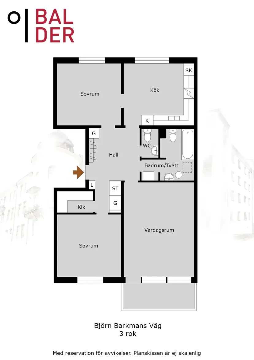 Planritning, Björn Barkmans Väg 32