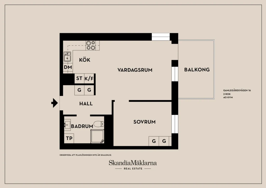 Planritning, Gamlegårdsvägen 16