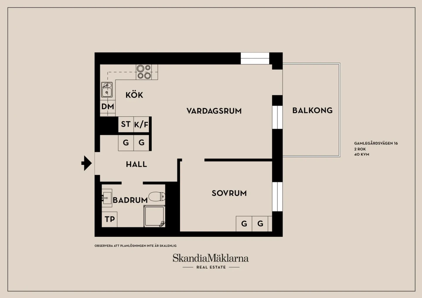Planritning, Gamlegårdsvägen 16