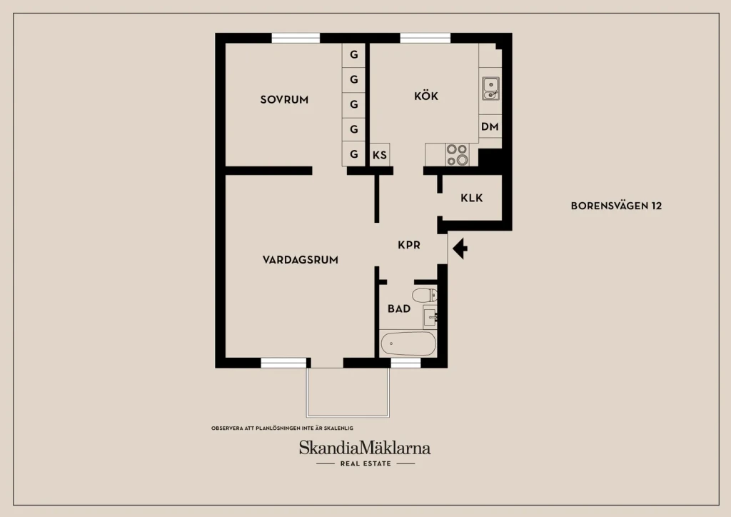 Planritning, Borensvägen 12