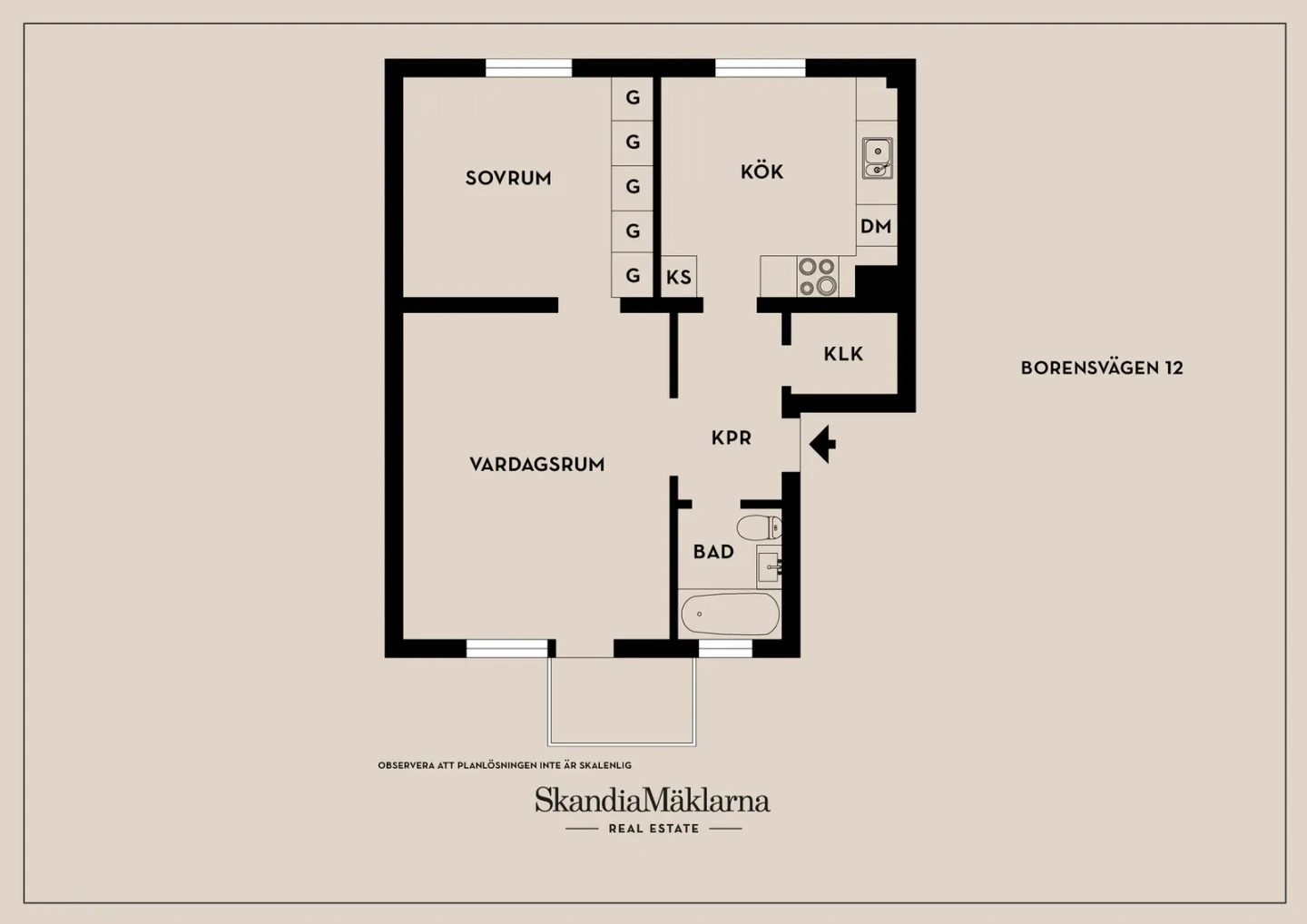 Planritning, Borensvägen 12